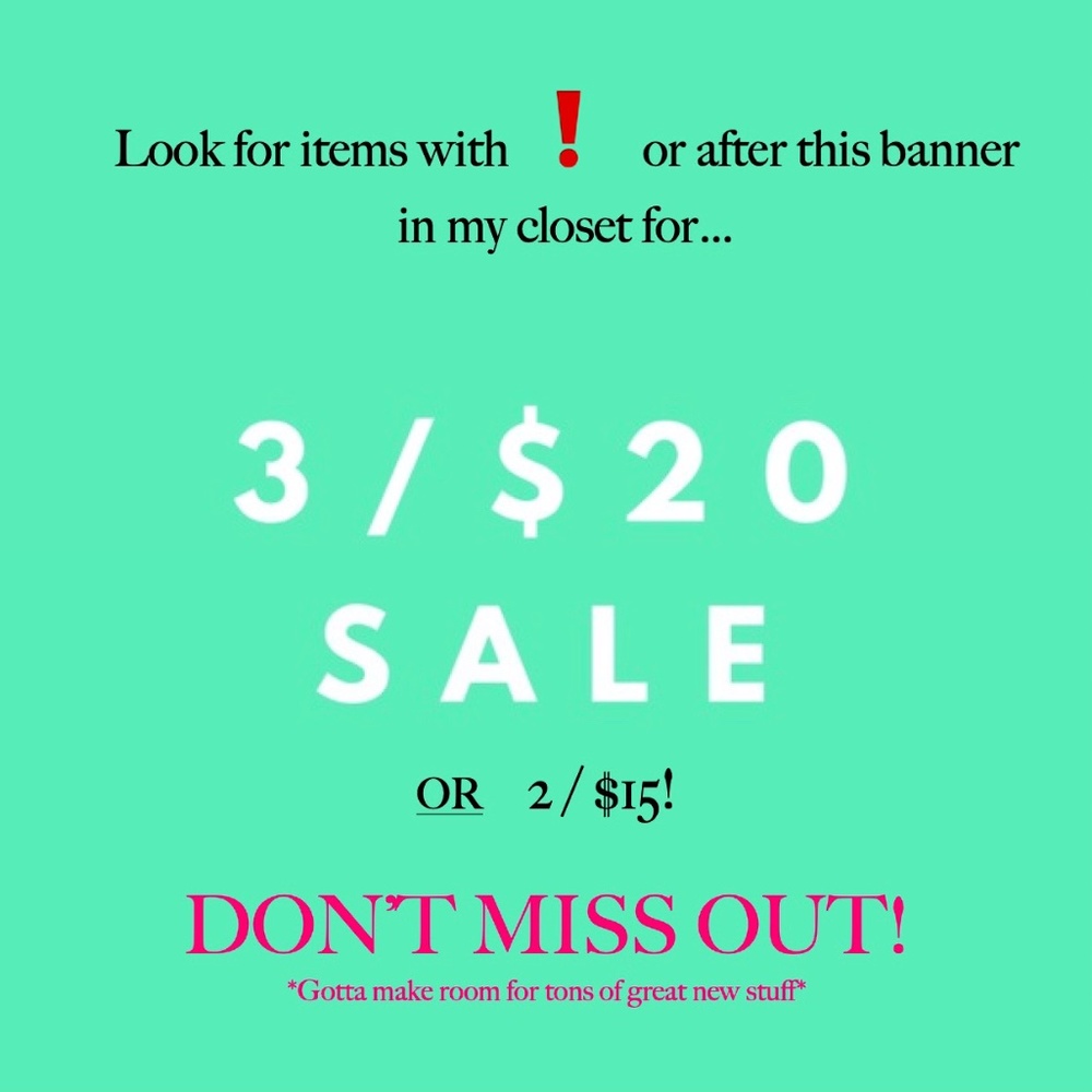 Spring clearing for new items; Don't wait!